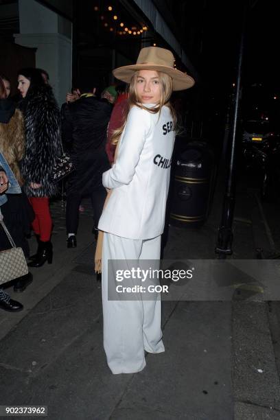 Emma Louise Connolly attends the TopMan party at Mortimer House during London Fashion Week Men's January 2018 on January 7, 2018 in London, England.