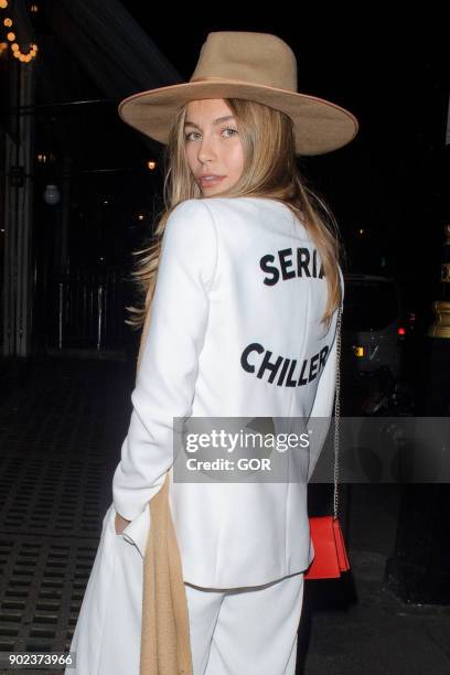 Emma Louise Connolly attends the TopMan party at Mortimer House during London Fashion Week Men's January 2018 on January 7, 2018 in London, England.