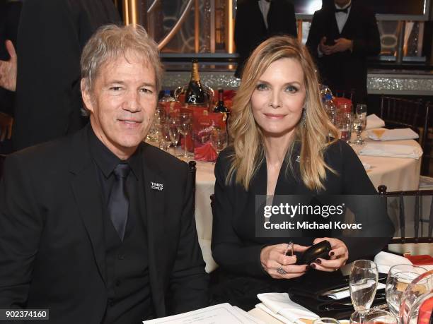 Writer/producer David E. Kelley and Michelle Pfeiffer celebrate The 75th Annual Golden Globe Awards with Moet & Chandon at The Beverly Hilton Hotel...