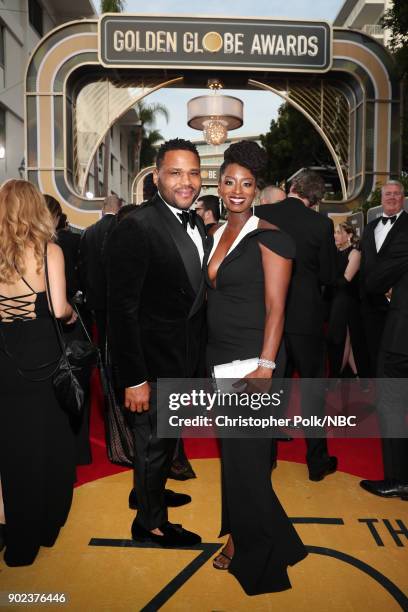 75th ANNUAL GOLDEN GLOBE AWARDS -- Pictured: Actor Anthony Anderson and Alvina Stewart arrive to the 75th Annual Golden Globe Awards held at the...