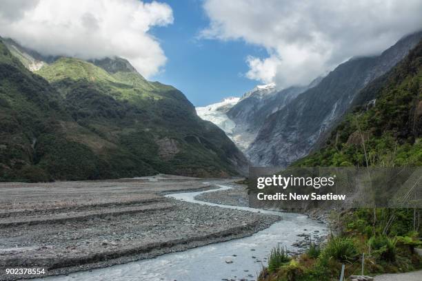 franz josef glacier the west coast of new zealand south island. - new zealand foto e immagini stock