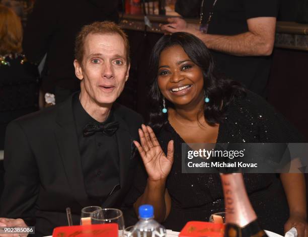 Actors Doug Jones and Octavia Spencer celebrate The 75th Annual Golden Globe Awards with Moet & Chandon at The Beverly Hilton Hotel on January 7,...