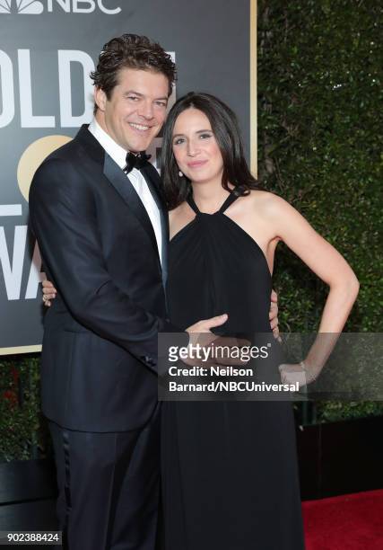75th ANNUAL GOLDEN GLOBE AWARDS -- Pictured: Producer Jason Blum and journalist Lauren Schuker arrive to the 75th Annual Golden Globe Awards held at...
