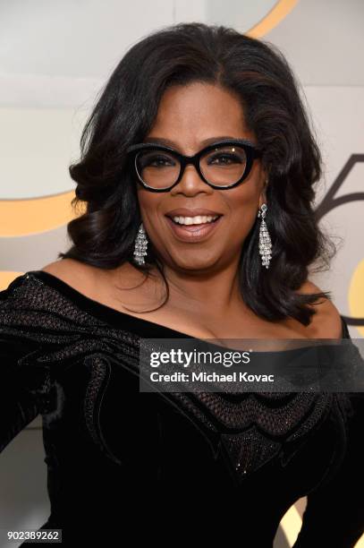 Oprah Winfrey celebrates The 75th Annual Golden Globe Awards with Moet & Chandon at The Beverly Hilton Hotel on January 7, 2018 in Beverly Hills,...