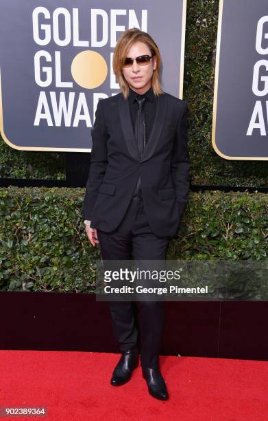 Musician Yoshiki attends The 75th Annual Golden Globe Awards at The Beverly Hilton Hotel on January 7, 2018 in Beverly Hills, California.