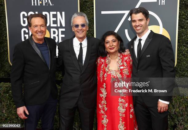 Producer Barry Adelman, executive producer Allen Shapiro, HFPA President Meher Tatna, and producer Michael Mahan attend The 75th Annual Golden Globe...