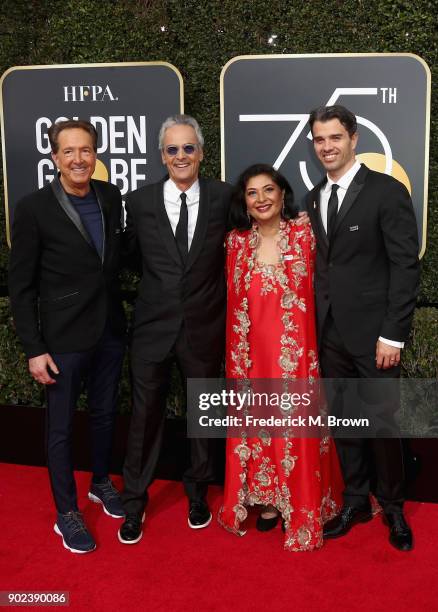 Producer Barry Adelman, executive producer Allen Shapiro, HFPA President Meher Tatna, and producer Michael Mahan attend The 75th Annual Golden Globe...