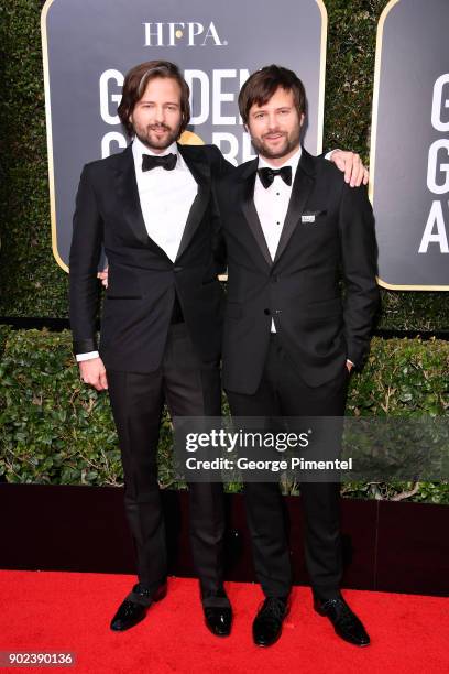 Producer/directors Matt Duffer and Ross Duffer attends The 75th Annual Golden Globe Awards at The Beverly Hilton Hotel on January 7, 2018 in Beverly...