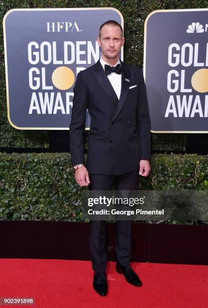 Alexander Skarsgård attends The 75th Annual Golden Globe Awards at The Beverly Hilton Hotel on January 7, 2018 in Beverly Hills, California.