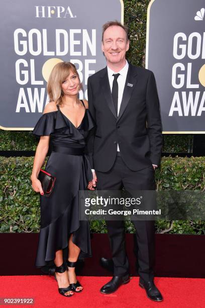 Actor David Thewlis and guest attend The 75th Annual Golden Globe Awards at The Beverly Hilton Hotel on January 7, 2018 in Beverly Hills, California.