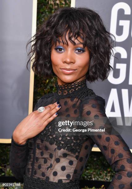 Personality Zuri Hall attends The 75th Annual Golden Globe Awards at The Beverly Hilton Hotel on January 7, 2018 in Beverly Hills, California.