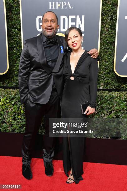 Producer Kenya Barris and Dr. Rainbow Edwards-Barris attend The 75th Annual Golden Globe Awards at The Beverly Hilton Hotel on January 7, 2018 in...