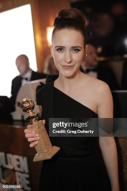 Actor Rachel Brosnahan, winner of the award for Best Performance by an Actress in a Television Series for 'The Marvelous Mrs. Maisel,' attends the...