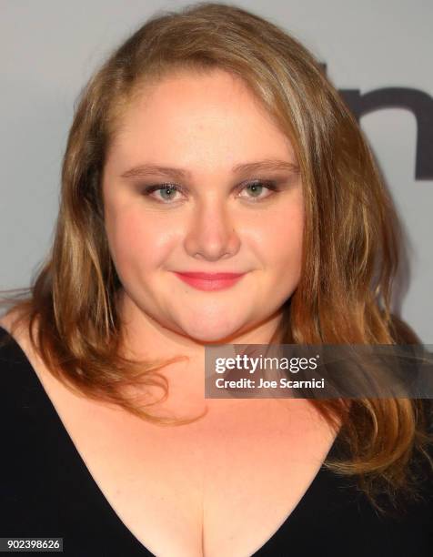 Actor Danielle Macdonald attends the 2018 InStyle and Warner Bros. 75th Annual Golden Globe Awards Post-Party at The Beverly Hilton Hotel on January...