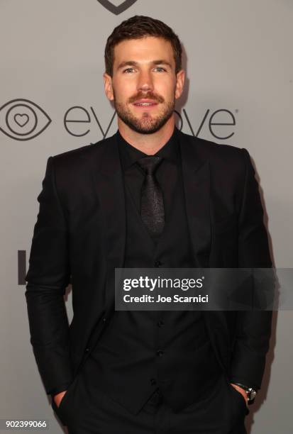 Actor Austin Stowell attends the 2018 InStyle and Warner Bros. 75th Annual Golden Globe Awards Post-Party at The Beverly Hilton Hotel on January 7,...