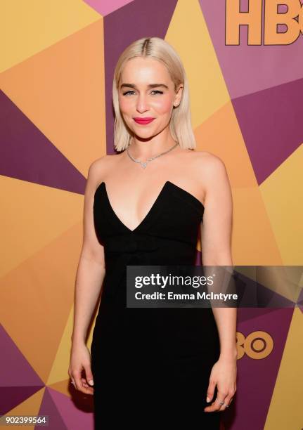 Actor Emilia Clarke attends HBO's Official Golden Globe Awards After Party at Circa 55 Restaurant on January 7, 2018 in Los Angeles, California.