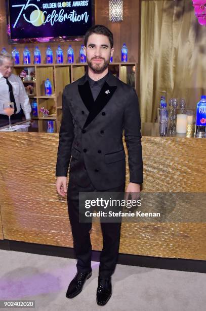 Actor Darren Criss attends FIJI Water at HFPAs Official Viewing and After-Party at the Wilshire Garden inside The Beverly Hilton on January 7, 2018...