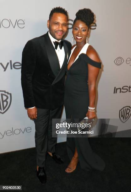 Actor Anthony Anderson and Alvina Stewart attend the 2018 InStyle and Warner Bros. 75th Annual Golden Globe Awards Post-Party at The Beverly Hilton...