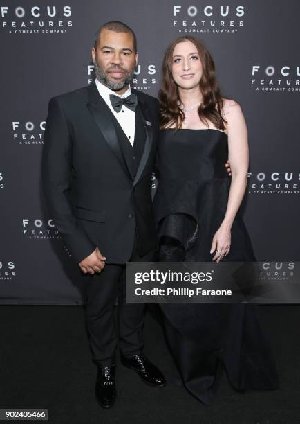 Jordan Peele and Chelsea Peretti attend Focus Features Golden Globe Awards After Party on January 7, 2018 in Beverly Hills, California.