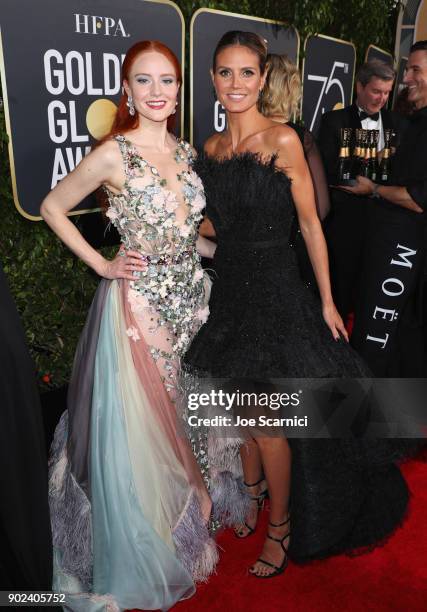 Barbara Meier and model Heidi Klum celebrate The 75th Annual Golden Globe Awards with Moet & Chandon at The Beverly Hilton Hotel on January 7, 2018...