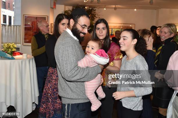 Boruch Zelouf, Leia Zelouf and Beatrice Martin attend Joan Kron's 90th Birthday & "Take My Nose...Please!" Release Party at Michael's on January 7,...