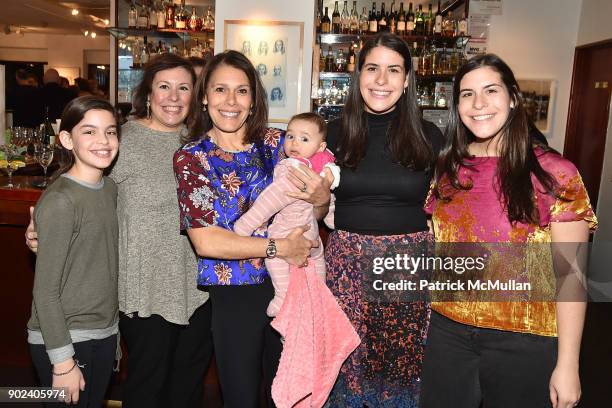 Beatrice Martin, Jane Martin, Susan Zelouf, Leia Zelouf, Lauren Zelouf and Rachel Zelouf attend Joan Kron's 90th Birthday & "Take My Nose...Please!"...