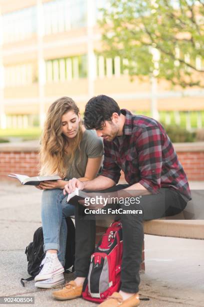 bible study outside - christian college stock pictures, royalty-free photos & images