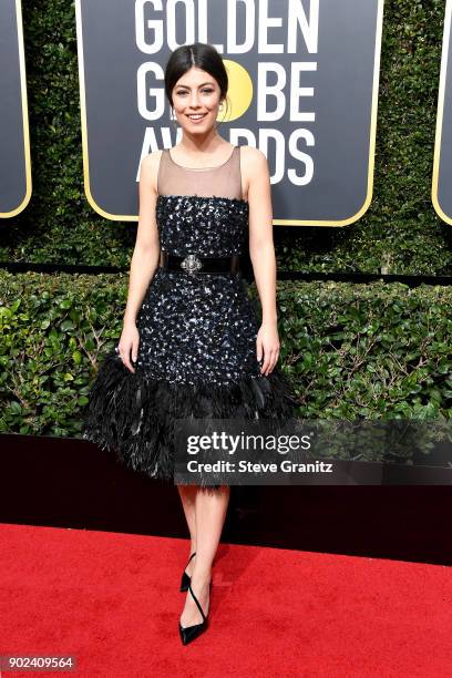 Actor Alessandra Mastronardi attends The 75th Annual Golden Globe Awards at The Beverly Hilton Hotel on January 7, 2018 in Beverly Hills, California.