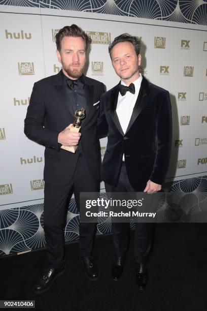 Actor Ewan McGregor, winner of Best Performance by an Actor in a Miniseries or Television Film for 'Fargo,' and producer Noah Hawley attend FOX, FX...