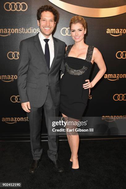Actors Richie Keen and Brianna Brown attends Amazon Studios' Golden Globes Celebration at The Beverly Hilton Hotel on January 7, 2018 in Beverly...