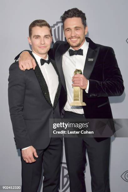 Actors Dave Franco and James Franco attend 19th Annual Post-Golden Globes Party hosted by Warner Bros. Pictures and InStyle at The Beverly Hilton...