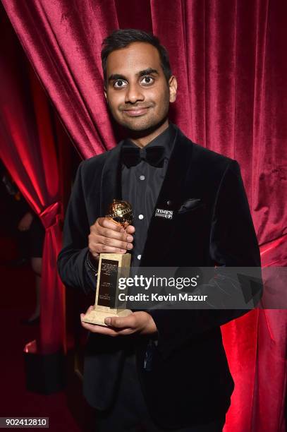 Aziz Ansari attends the Netflix Golden Globes after party at Waldorf Astoria Beverly Hills on January 7, 2018 in Beverly Hills, California.