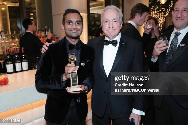 75th ANNUAL GOLDEN GLOBE AWARDS -- Pictured: Actor Aziz Ansari, winner of Best Performance by an Actor in a Television Series - Musical or Comedy for...