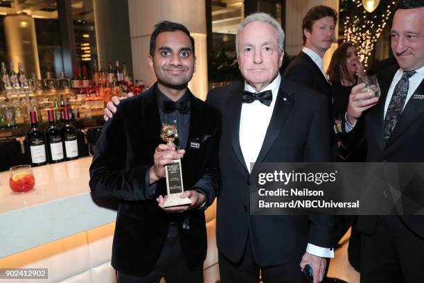 75th ANNUAL GOLDEN GLOBE AWARDS -- Pictured: Actor Aziz Ansari, winner of Best Performance by an Actor in a Television Series - Musical or Comedy for...