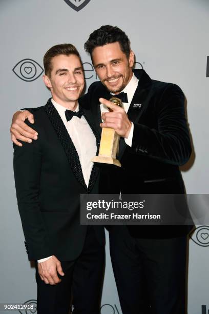 Actor Dave Franco and filmmaker-actor James Franco attend the 19th Annual Post-Golden Globes Party hosted by Warner Bros. Pictures and InStyle at The...