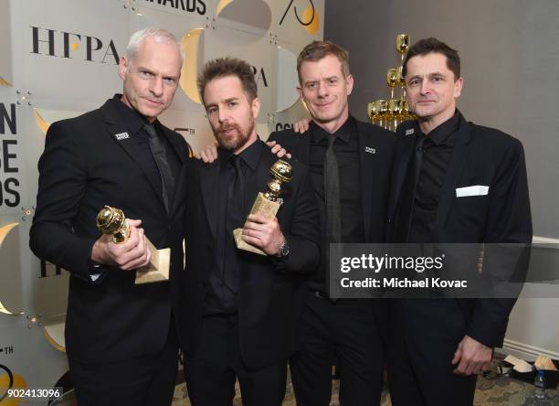 Martin McDonagh, Sam Rockwell, Graham Broadbent and Peter Czernin celebrate The 75th Annual Golden Globe Awards with Moet & Chandon at The Beverly...