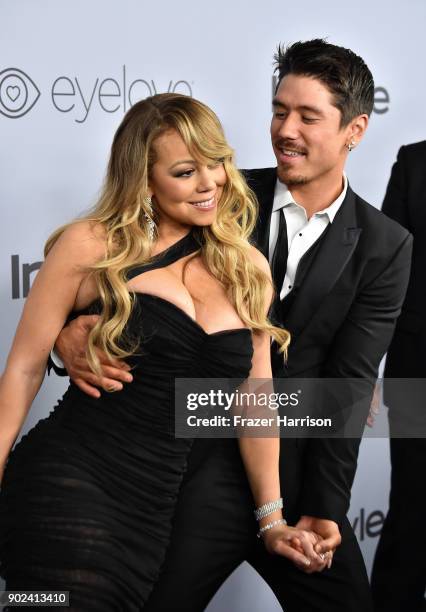 Recording artist Mariah Carey and Bryan Tanaka attend the 19th Annual Post-Golden Globes Party hosted by Warner Bros. Pictures and InStyle at The...