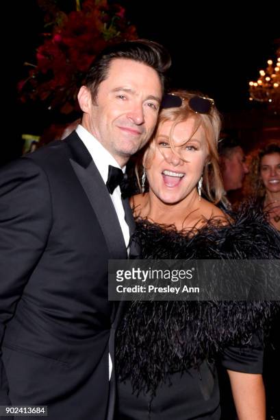 Hugh Jackman and Deborra-lee Furness attend FOX, FX and Hulu 2018 Golden Globe Awards After Party at The Beverly Hilton Hotel on January 7, 2018 in...