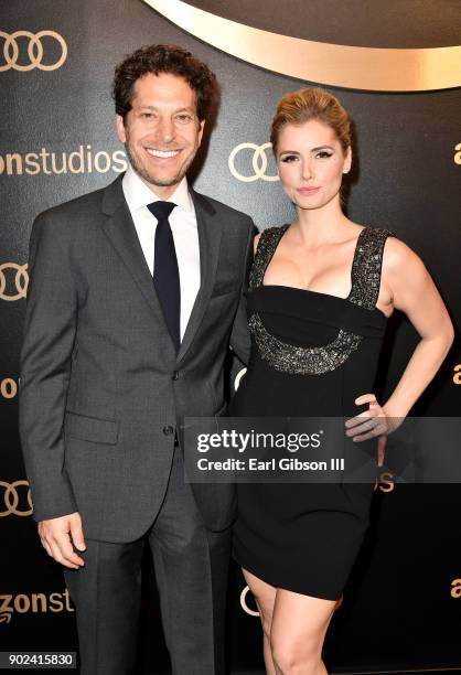 Actors Richie Keen and Brianna Brown attend Amazon Studios' Golden Globes Celebration at The Beverly Hilton Hotel on January 7, 2018 in Beverly...