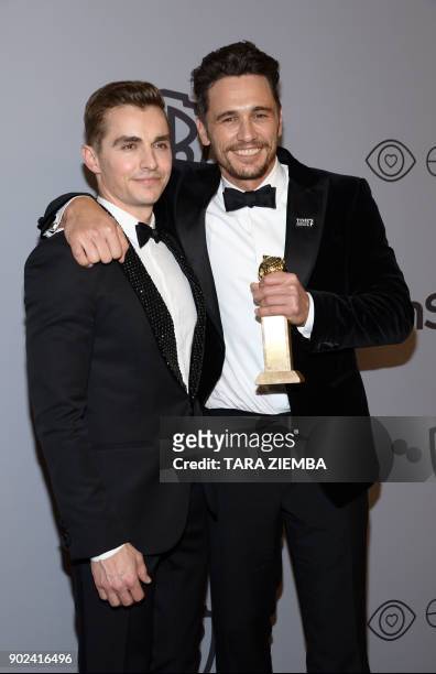 Actors Dave Franco and James Franco attend the 19th Annual InStyle And Warner Bros. Pictures Golden Globe After-Party on January 7 in Beverly Hills,...