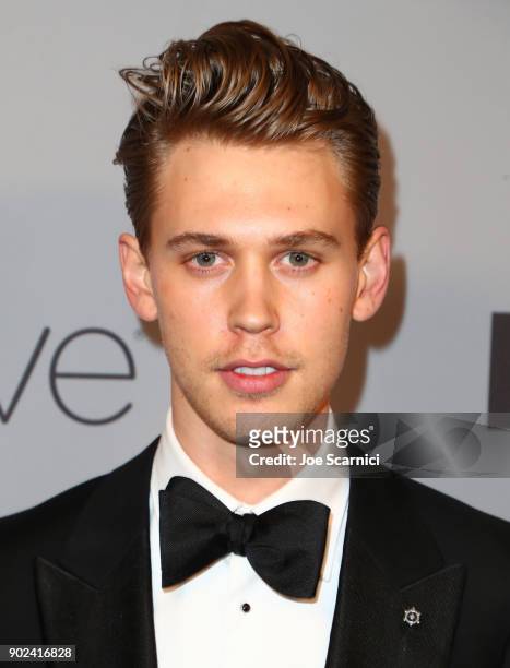 Actor Austin Butler attends the 2018 InStyle and Warner Bros. 75th Annual Golden Globe Awards Post-Party at The Beverly Hilton Hotel on January 7,...