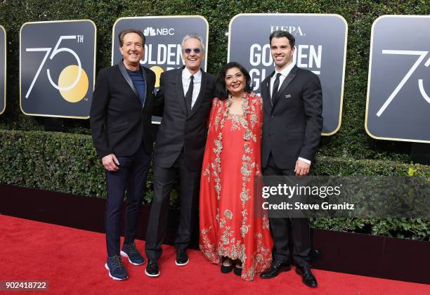 Hollywood Foreign Press Association president Meher Tatna and guests attend The 75th Annual Golden Globe Awards at The Beverly Hilton Hotel on...