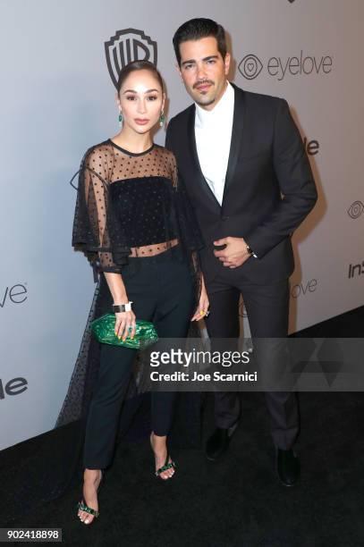Actors Cara Santana and Jesse Metcalfe attend the 2018 InStyle and Warner Bros. 75th Annual Golden Globe Awards Post-Party at The Beverly Hilton...