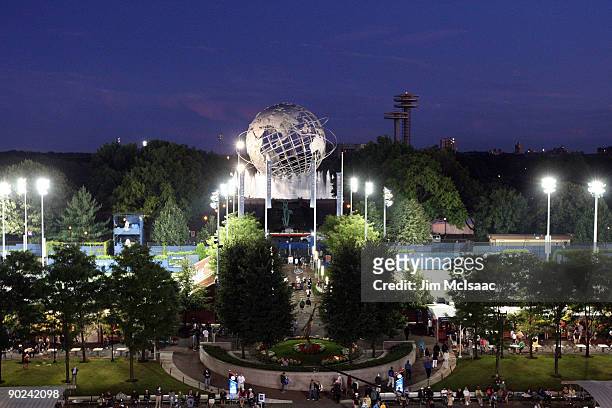 The Unisphere is seen during the Opening Ceremony of the 2009 U.S. Open at the USTA Billie Jean King National Tennis Center on August 31, 2009 in...