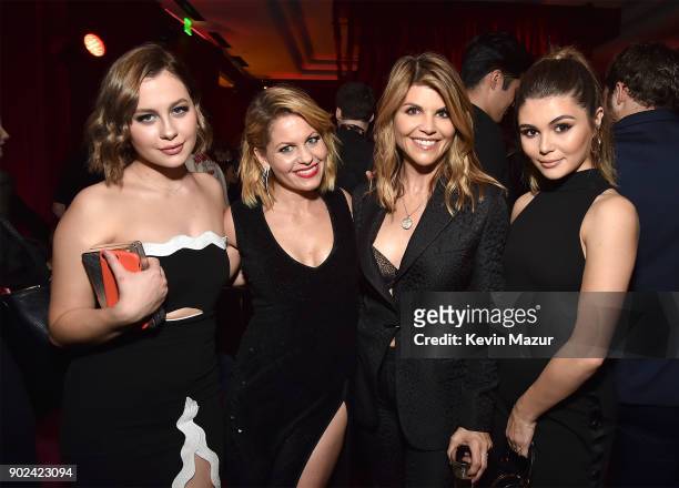 Natasha Bure, Candice Cameron-Bure, Lori Loughlin and Isabella Giannulli attend the Netflix Golden Globes after party at Waldorf Astoria Beverly...