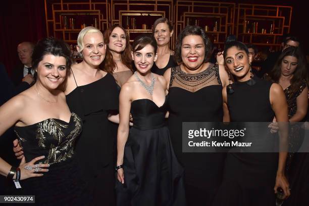 Rebekka Johnson, Kimmy Gatewood, Kate Nash, Alison Brie, Marianna Palka, Britney Young and Sunita Mani attend the Netflix Golden Globes after party...