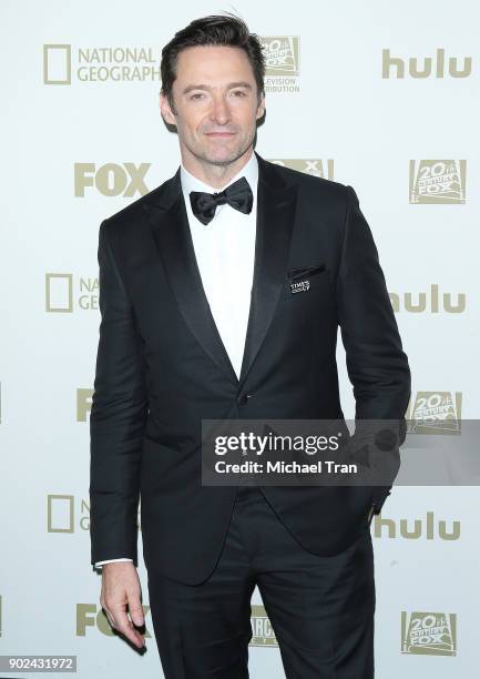 Hugh Jackman arrives to the FOX, FX and Hulu 2018 Golden Globe Awards afterparty held at The Beverly Hilton Hotel on January 7, 2018 in Beverly...