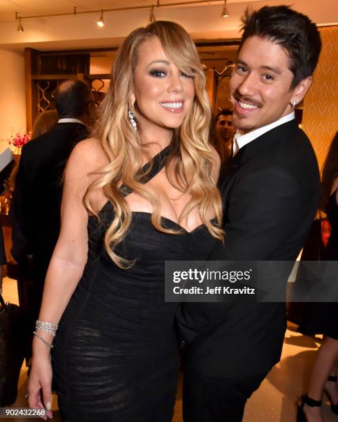 Mariah Carey and Bryan Tanaka attend HBO's Official 2018 Golden Globe Awards After Party on January 7, 2018 in Los Angeles, California.