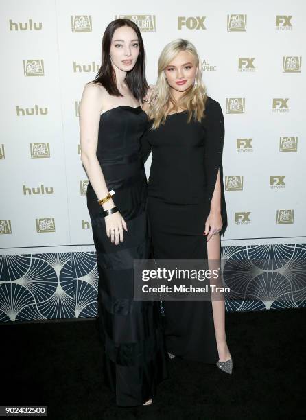 Emma Dumont and Natalie Alyn Lind arrive to the FOX, FX and Hulu 2018 Golden Globe Awards afterparty held at The Beverly Hilton Hotel on January 7,...
