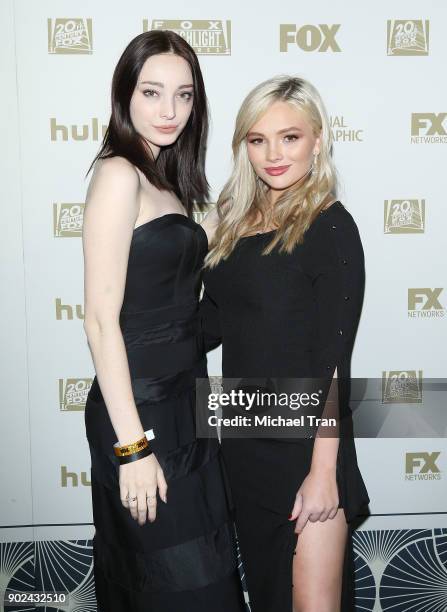 Emma Dumont and Natalie Alyn Lind arrive to the FOX, FX and Hulu 2018 Golden Globe Awards afterparty held at The Beverly Hilton Hotel on January 7,...